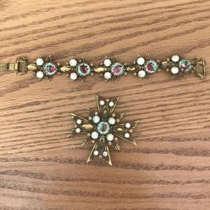 Vintage Florenza bracelet and brooch